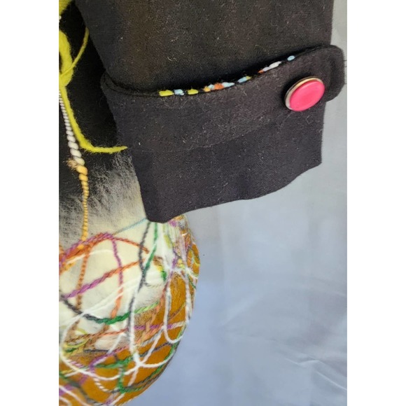 Display Embroidered Trim Black Coat M - Picture 4 of 6